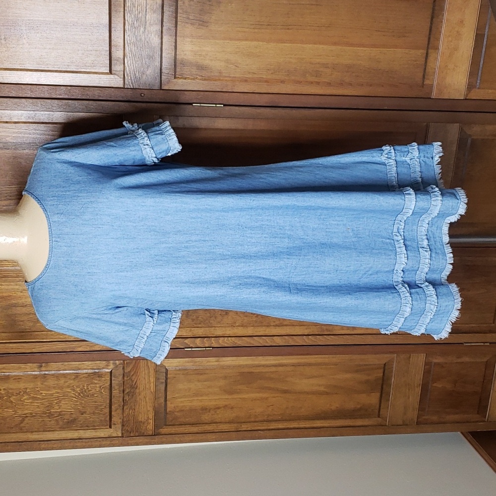 Given Kale Lightweight Embellished Denim Dress Sz M